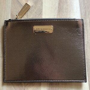 Big Buddha Faux Leather Metallic Zipper Pouch